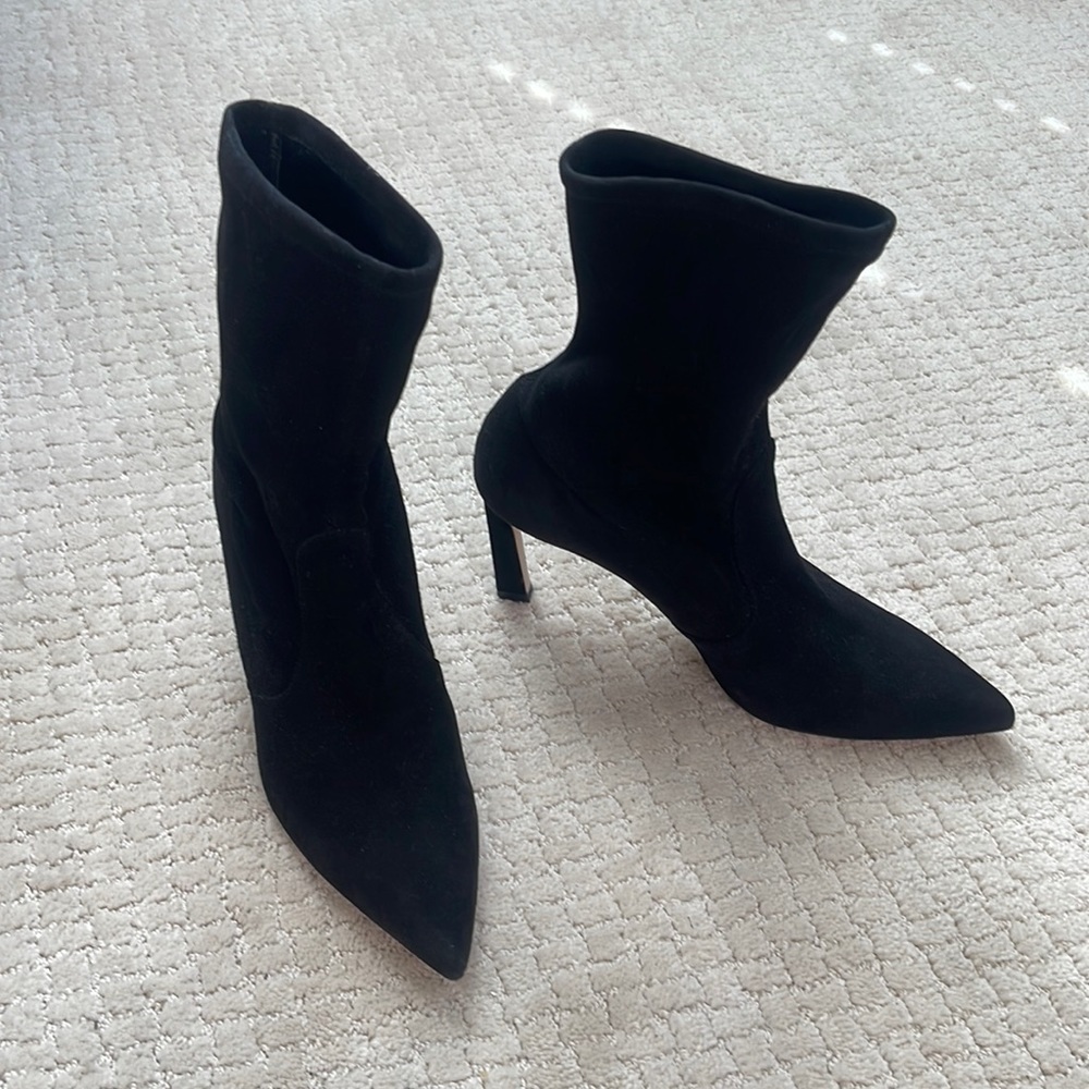 Stuart Weitzman black suede size 9 ankle booties!!!